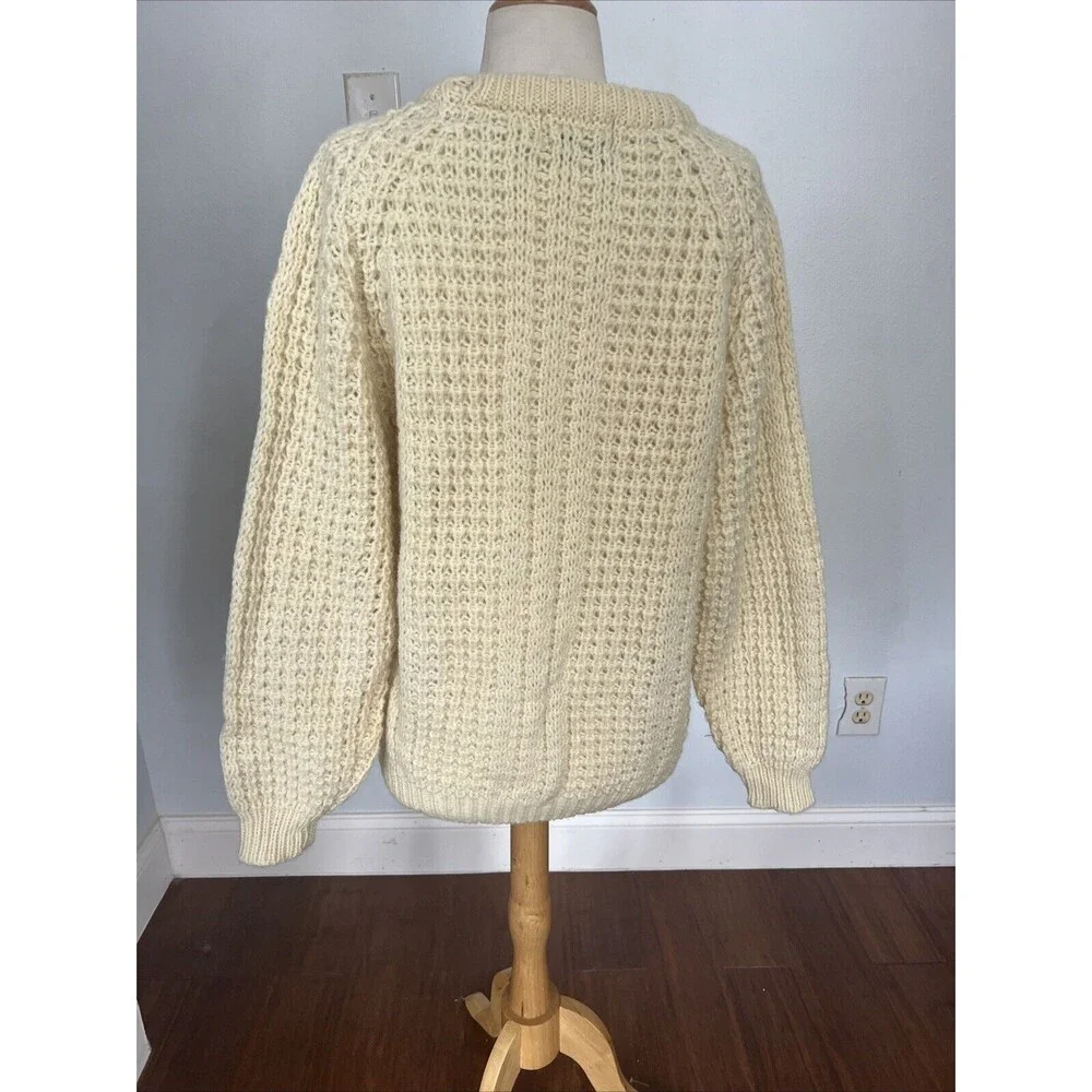 Blarney Mills Aran Fisherman Pure Wool Chunky Knit Women's‎ Handmade Sweater 40